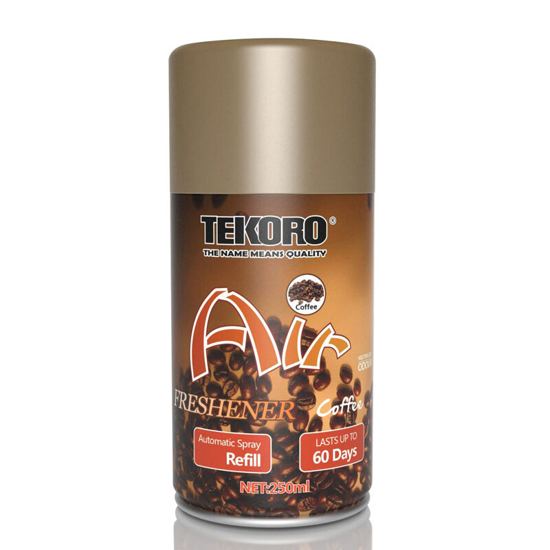 Tekoro Coffee Flavour Air Freshener Automatic Spray Refill dengan kapasitas 200ml dan sertifikasi CE, RoHS, SGS, GMP